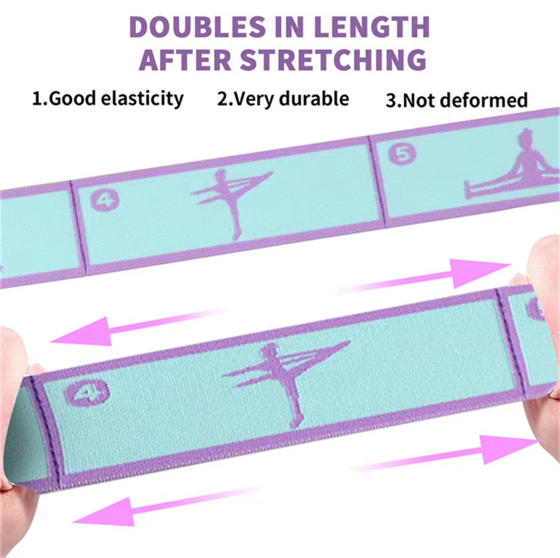 Elastic Yoga Resistance Band Pilates Dance Stretching Belt Fitness Sport Exercise Pull Strap Belt Beginner Multi-Functional Band