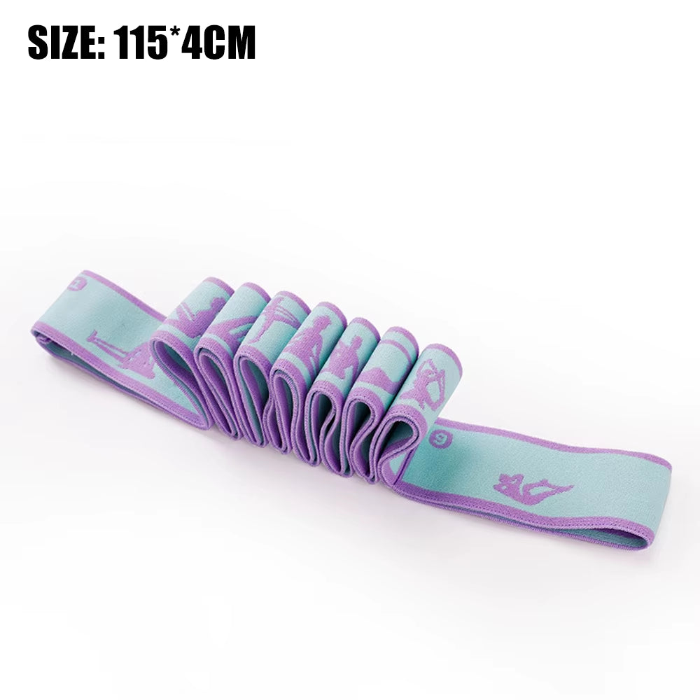 Elastic Yoga Resistance Band Pilates Dance Stretching Belt Fitness Sport Exercise Pull Strap Belt Beginner Multi-Functional Band