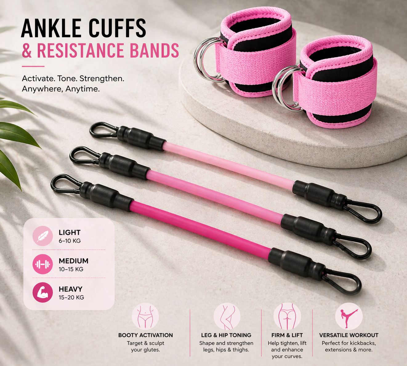 Premium Ankle Strap Bands – Fitness & Yoga